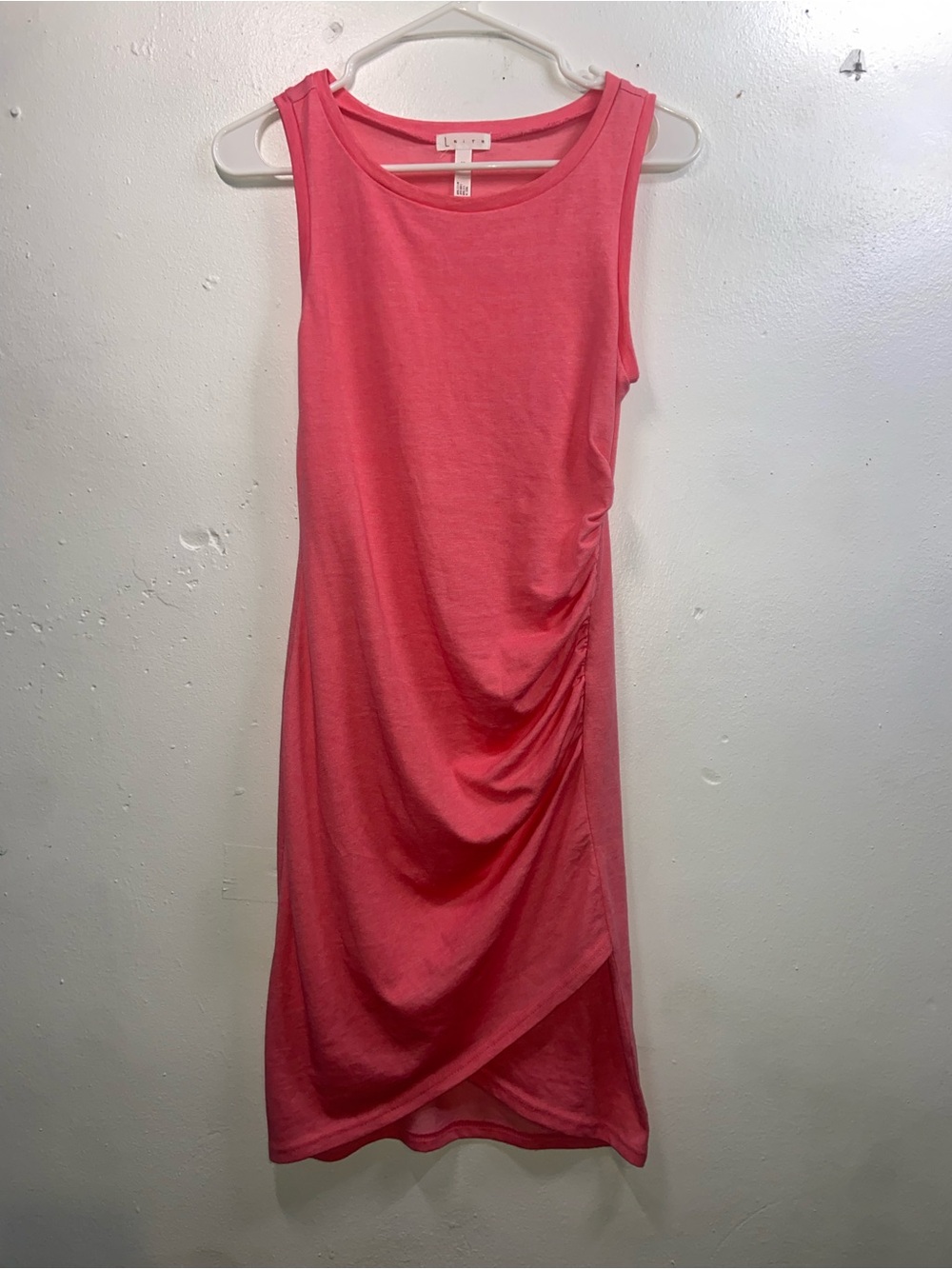 Leith Barbiecore Balletcore Minimalist Soft Sleeveless Pink Ruched Midi Dress